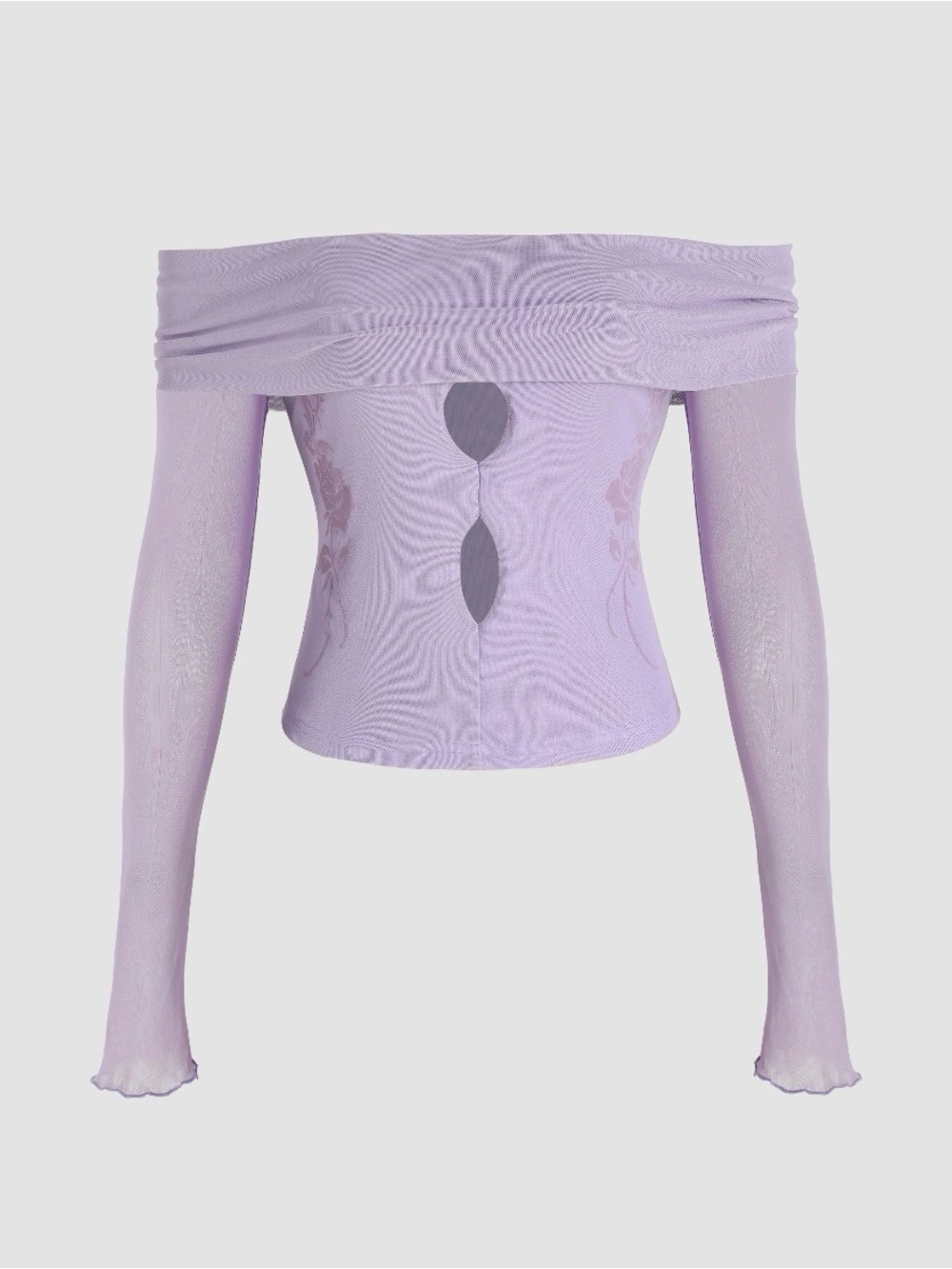 CIDER size Medium NWT off shoulder long sleeve blouse top lilac lavender